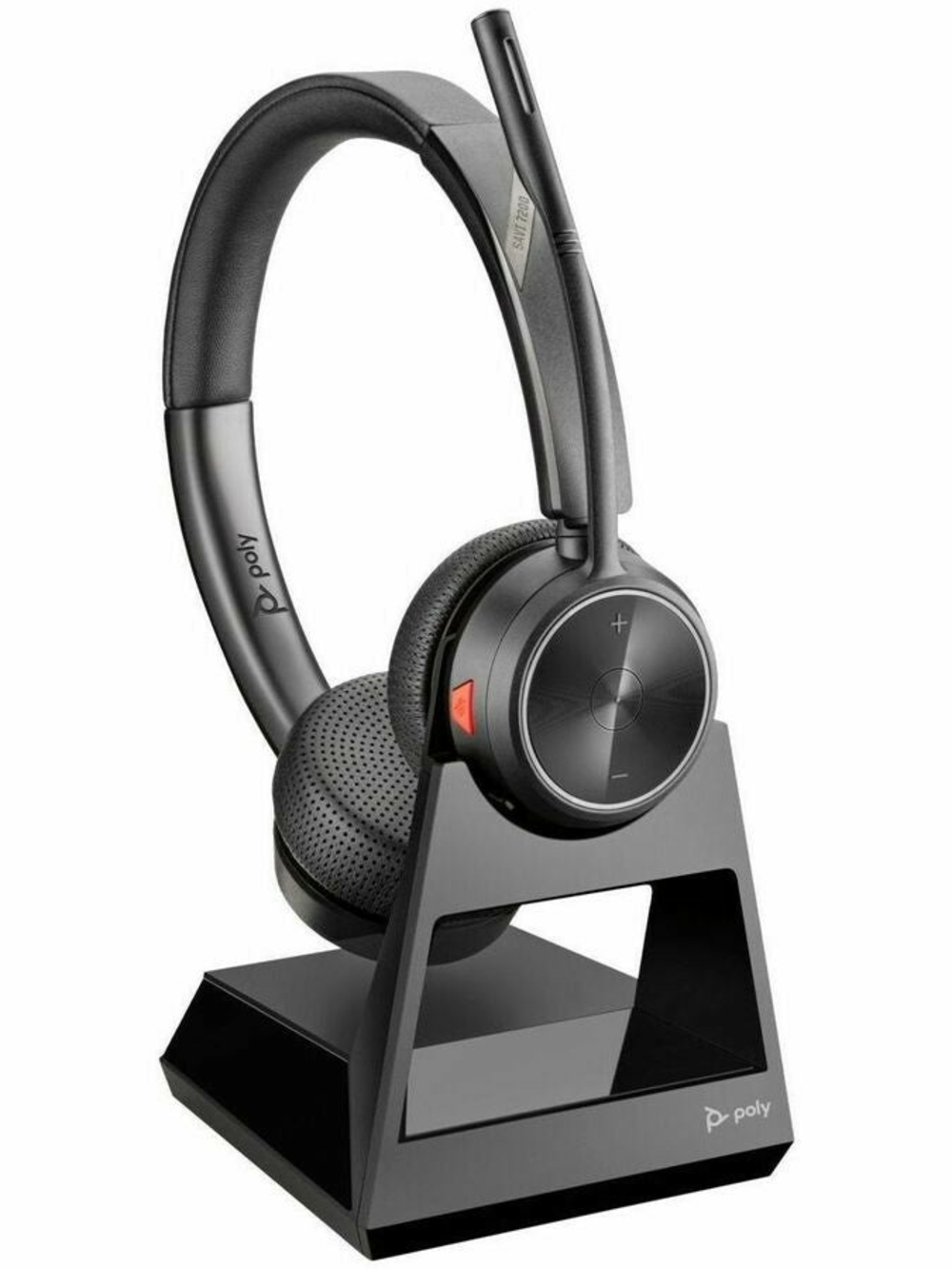 POL Black Wireless Office Headset with Charging Stand